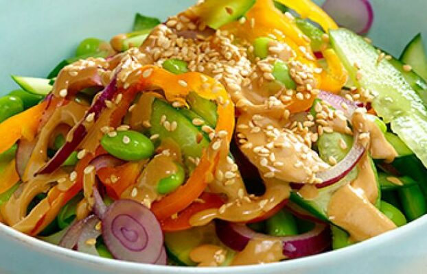Cucumber Salad with Miso Tahini Dressing
