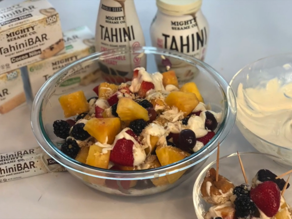 Fruit Salad With Tahini Dip