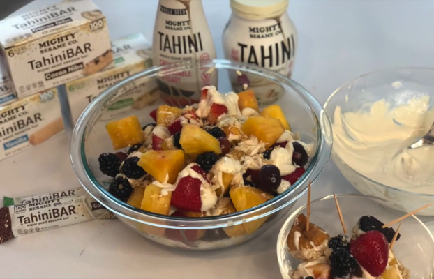 Fruit Salad With Tahini Dip