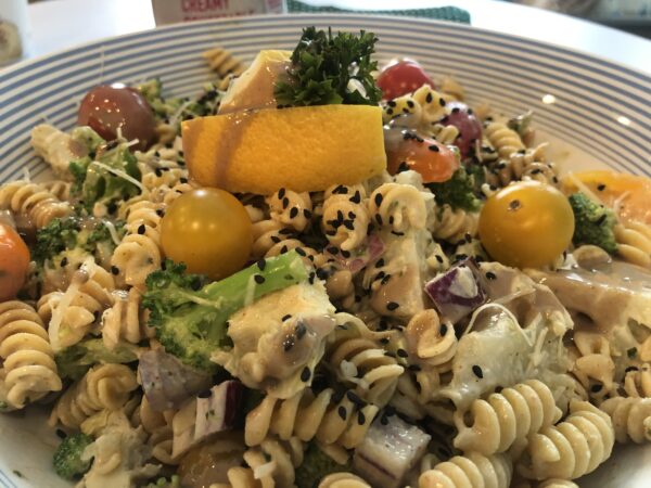Lemon Primavera Tahini Chickpea Pasta