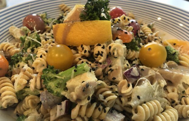 Lemon Primavera Tahini Chickpea Pasta