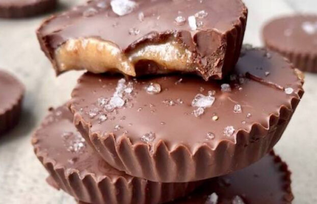 Salted Chocolate Tahini Caramel Cups by Erin Grunstein, Kosher.com
