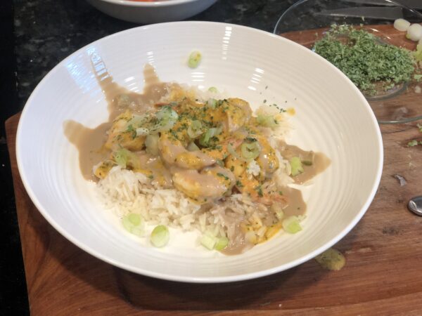 Shrimp and Rice with Tahini Lime Sauce