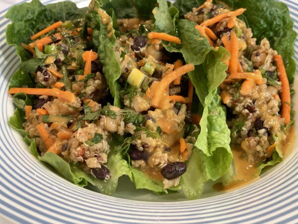 Spicy Quinoa Harissa Lettuce Wraps