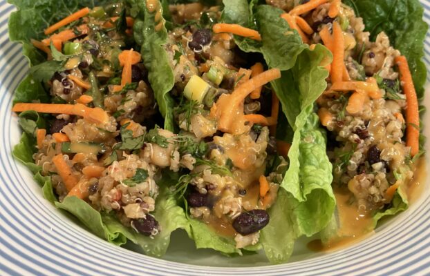Spicy Quinoa Harissa Lettuce Wraps
