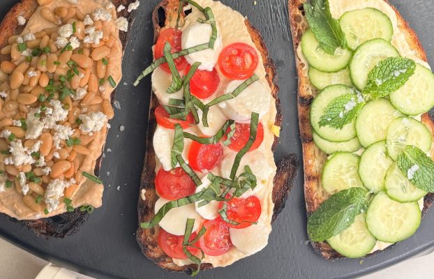 Creamy Hummus Toast with Tahini