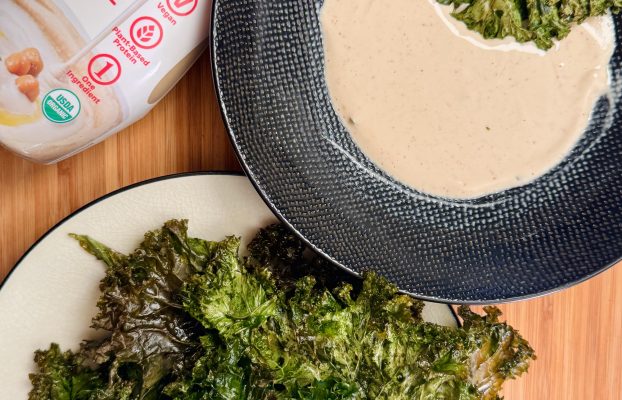Kale Chips with Tahini Dip 