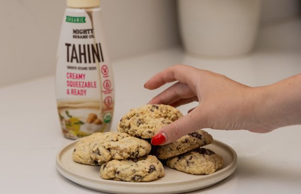 Soft, Chewy Tahini Chocolate Chip Cookies Recipe
