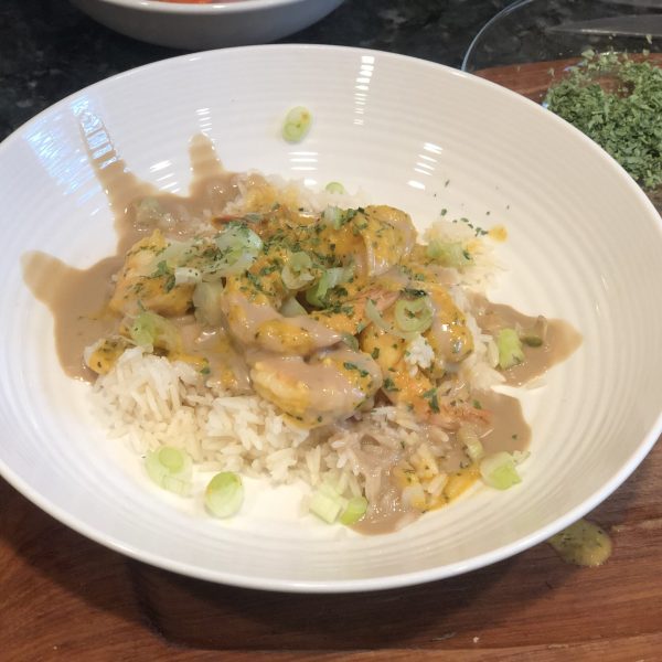 Shrimp and Rice with Tahini Lime Sauce